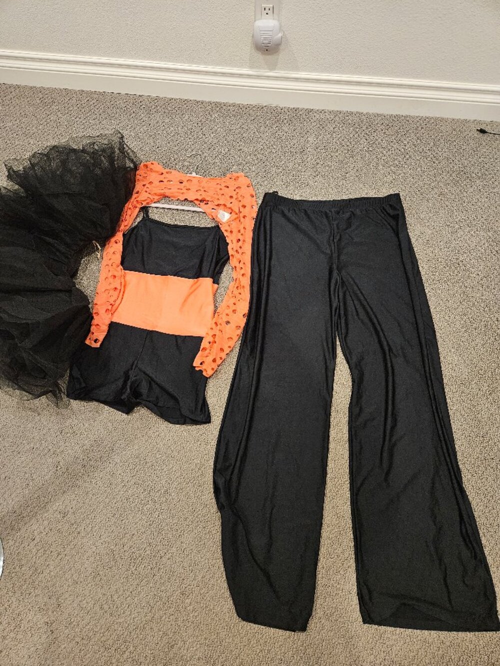 Revolution Dance Black & Orange Set – Bodysuit, Pants, Tutu & Top